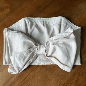 Anthropologie Cream Linen Crop Top Size 10